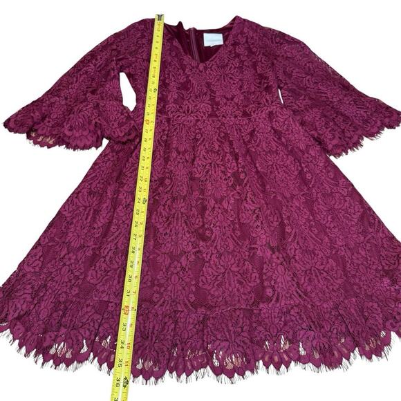 Modcloth Dress Womens Burgundy Lace Through The Bluebells Bell Sleeves S Boho - Picture 13 of 13